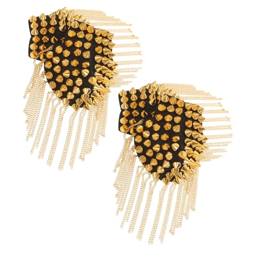 SHINEOFI 2 Stück Metall Quasten Schulterstücke Teiliges mit Nieten für Damen Kostüm Accessoires Dekorative Epauletten für Cosplay Halloween Schuluniformen Auffällige Kleidungsschmuck SHINEOFI 2 Stück Metall Quasten Schulterstücke Teiliges mit Nieten für Damen Kostüm Accessoires Dekorative Epauletten für Cosplay Halloween Schuluniformen Auffällige Kleidungsschmuck von SHINEOFI