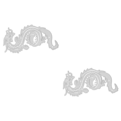 SHINEOFI 2 Stück Metallmesserform handwerk schneiden sterben Drachen-Schablone sterben werkzeug für Basteln lustige Stanzform Drachen-Stanzformen Stahl mit hohem Kohlenstoffgehalt Silver von SHINEOFI