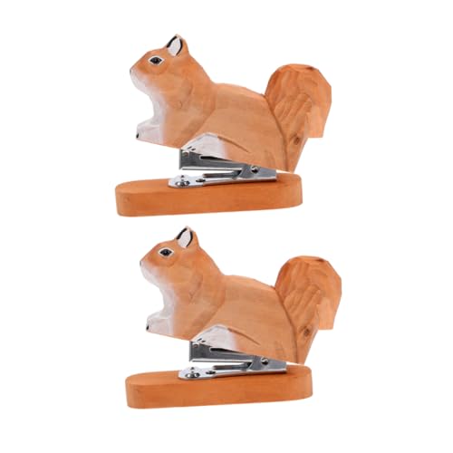 SHINEOFI 2 Stück Mini Holz Desktop Heftgerät Squirrel Design Leichter Kompakter Bürotacker für Kleine Papiermengen Tragbarer Kreativer Hefter für Schule und Büro Platzsparend und Einfach zu SHINEOFI 2 Stück Mini Holz Desktop Heftgerät Squirrel Design Leichter Kompakter Bürotacker für Kleine Papiermengen Tragbarer Kreativer Hefter für Schule und Büro Platzsparend und Einfach zu von SHINEOFI