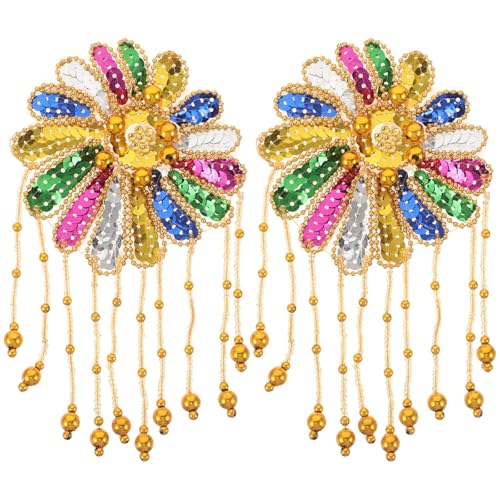 SHINEOFI 2 Stück Pailletten-Blumenquasten-Epauletten – Pailletten-Applikationen zum Aufnähen auf Schulterflicken, Schulterverzierungen für Bühnenkostüme, Cosplay, Karneval, Verkleidungen SHINEOFI 2 Stück Pailletten-Blumenquasten-Epauletten – Pailletten-Applikationen zum Aufnähen auf Schulterflicken, Schulterverzierungen für Bühnenkostüme, Cosplay, Karneval, Verkleidungen von SHINEOFI