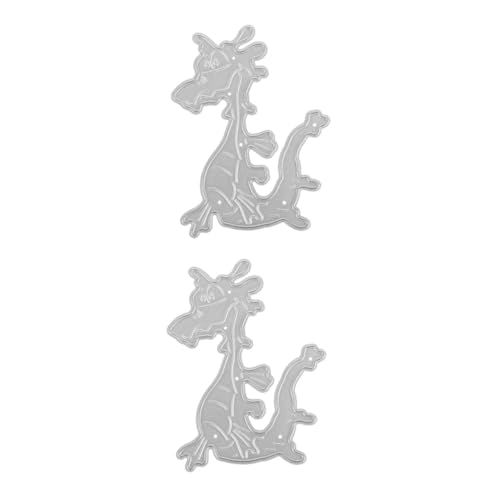 SHINEOFI 2 Stück Prägestempel aus Metall gestanzt Drachen-Stanzformen Stanzformen für die Kartenherstellung Schnitte geformt Schneiden Schneideisen aus Kohlenstoffstahl Bastelvorlage Silver von SHINEOFI