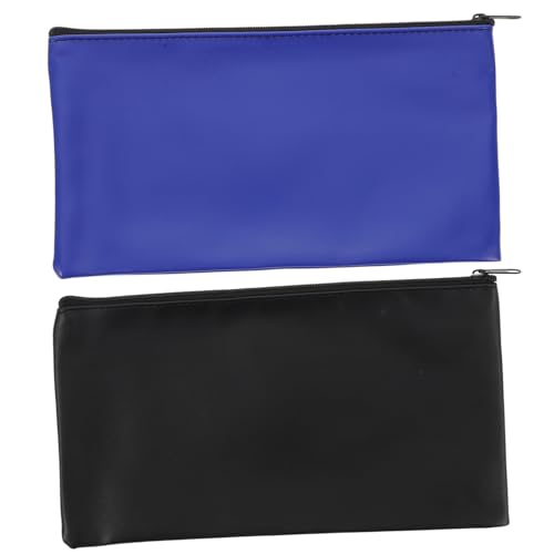 SHINEOFI 2 Stück Pu-leder Geldtasche Wasserfest Klein Dokumenten Geldbeutel Aufbewahrungstasche Büro Business Robust Verstärkte Kanten Langlebig Organizer von SHINEOFI