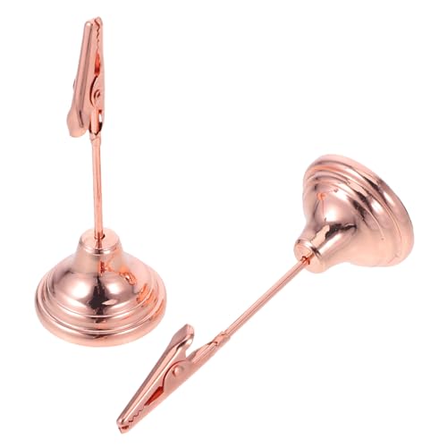 SHINEOFI 2 Stück Roségold Memo Clip Halter mit Starkem Alligator Clip und Stabilem Sockel Tischkartenhalter für Fotos Tischnummern Notizen Geeignet für Hochzeit Büro Bankett Ausstellung von SHINEOFI