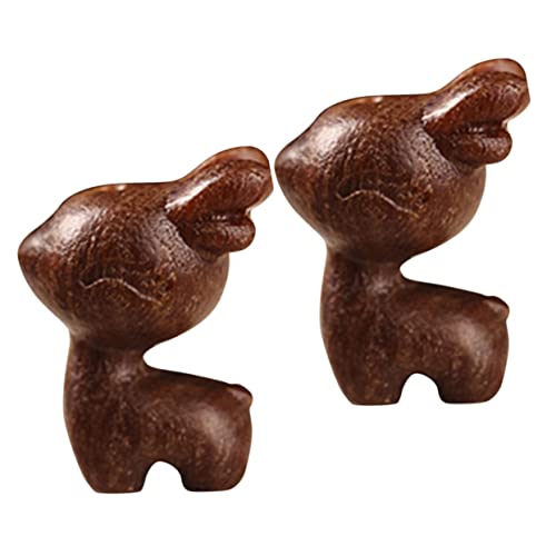 SHINEOFI 2 Stück Sandelholz Mini Figuren mit Loch für DIY Armband Anhänger und Schreibtisch Dekoration Langlebige Tier Schmuck Anhänger Praktische Kreative Bastelaccessoires von SHINEOFI