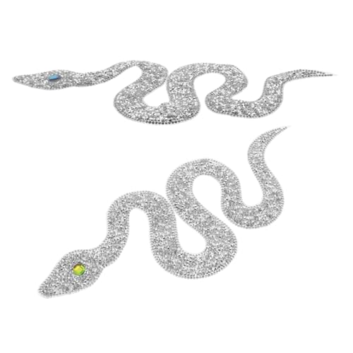 SHINEOFI 2 Stück Schlangen strass applikationen Glitzernde Hotfix Patches mit Starkem Kleber für Kleidung Hüte Taschen Langlebige Modische DIY Textiltransfer dekoration SHINEOFI 2 Stück Schlangen strass applikationen Glitzernde Hotfix Patches mit Starkem Kleber für Kleidung Hüte Taschen Langlebige Modische DIY Textiltransfer dekoration von SHINEOFI