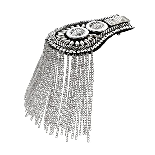 SHINEOFI 2 Stück Silberne Quasten Schulterklappen Broschen aus Zinklegierung Leichte Kostüm Accessoires für Damen und Herren Dekorative Schulterabzeichen für Anzug und Blazer SHINEOFI 2 Stück Silberne Quasten Schulterklappen Broschen aus Zinklegierung Leichte Kostüm Accessoires für Damen und Herren Dekorative Schulterabzeichen für Anzug und Blazer von SHINEOFI