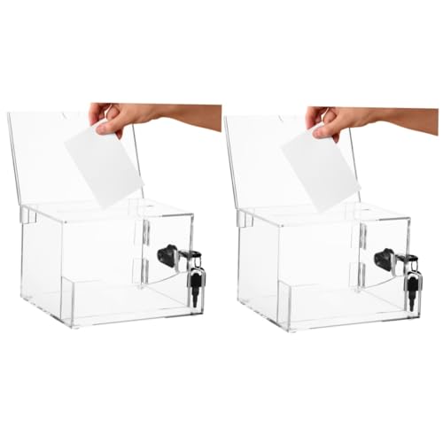 SHINEOFI 2 Stück Spendenbox mit Schloss Transparente Wahlurne für Geldgeschenke Robuste Sammelbox für Wohltätigkeitsaktionen Einfache und Elegante Gestaltung von SHINEOFI