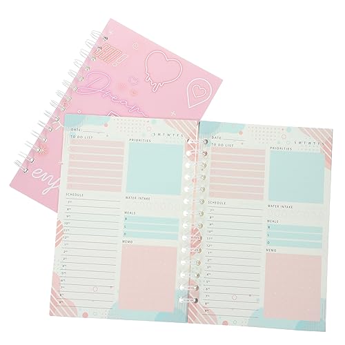 SHINEOFI 2 Stück Spule Notizbuch Täglicher Planer Notebook-Spirale Zeitplan-Notizbuch Notizbilder Notizblöcke für die Arbeit undatiert Notizbücher notizbuch zu machen Papier von SHINEOFI