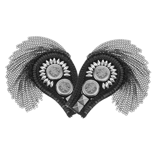 SHINEOFI 2 Stück Teilig Klassische Schwarze Schulterepauletten mit Quasten Schmuckapplikation für Jacken und Kostüme Vielseitige Kleidung Dekoration für Damen und Herren für Festliche SHINEOFI 2 Stück Teilig Klassische Schwarze Schulterepauletten mit Quasten Schmuckapplikation für Jacken und Kostüme Vielseitige Kleidung Dekoration für Damen und Herren für Festliche von SHINEOFI