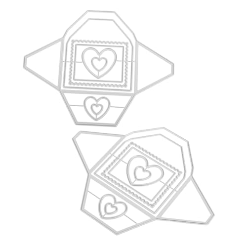 SHINEOFI 2 Stück Teiliges Briefumschlag Metall-stanzformen aus Robustem Karbonstahl Hintergrundrahmen Präzise DIY Schneidvorlagen für Scrapbooking Kartengestaltung und Papierbastelprojekte von SHINEOFI