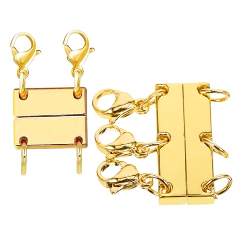 SHINEOFI 2 Stück Teiliges Goldene Halskettenverschluss mit Magnetfunktion Mehrfache Verschlüsse aus Langlebiger Zinklegierung Sicherer Hummerverschluss Trennverschluss für Geschichtete und SHINEOFI 2 Stück Teiliges Goldene Halskettenverschluss mit Magnetfunktion Mehrfache Verschlüsse aus Langlebiger Zinklegierung Sicherer Hummerverschluss Trennverschluss für Geschichtete und von SHINEOFI