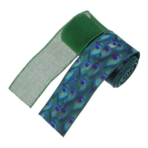 SHINEOFI 2 Stück Teiliges Grünes Dekoband mit Drahtkante Breit Polyester Pfauenmuster Formbares Geschenkband für Diy Basteln Geburtstags und Weihnachtsdeko Vielseitig Einsetzbar SHINEOFI 2 Stück Teiliges Grünes Dekoband mit Drahtkante Breit Polyester Pfauenmuster Formbares Geschenkband für Diy Basteln Geburtstags und Weihnachtsdeko Vielseitig Einsetzbar von SHINEOFI