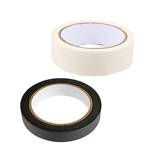 SHINEOFI 2 Stück Teiliges Kreppband Selbstklebendes Maler Abdeckband für Kinderzeichnung Diy Malerarbeiten und Dekoration Schwarz Hochwertiges Papierband für Präzises Abkleben von SHINEOFI