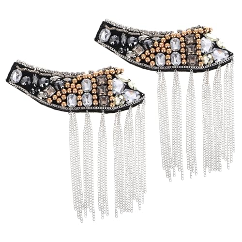 SHINEOFI 2 Stück Teiliges Quasten Schulterpolster mit Strass Dekorative Epauletten für Kostüme Punk Accessoire Goldfarbene Schulterbretter für Cosplay Partys und Festliche Anlässe SHINEOFI 2 Stück Teiliges Quasten Schulterpolster mit Strass Dekorative Epauletten für Kostüme Punk Accessoire Goldfarbene Schulterbretter für Cosplay Partys und Festliche Anlässe von SHINEOFI