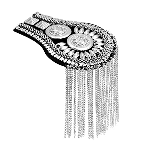 SHINEOFI 2 Stück Teiliges Silbernes Schulterklappen mit Quasten Broschen für Damen und Herren Langlebiges Zinklegierungs Zubehör für Kostüm und Anzug Einfache Ansteck Designs SHINEOFI 2 Stück Teiliges Silbernes Schulterklappen mit Quasten Broschen für Damen und Herren Langlebiges Zinklegierungs Zubehör für Kostüm und Anzug Einfache Ansteck Designs von SHINEOFI