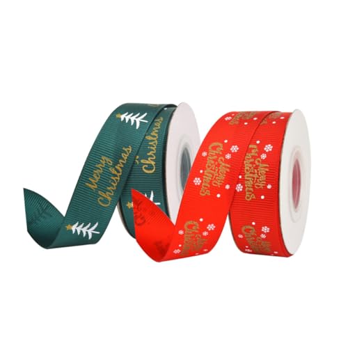 SHINEOFI 2 Stück Teiliges Weihnachtsbaum Dekorationsband Yards Fröhliche Schneeflocken Weihnachtsbaum Muster für Geschenkverpackung und Bastelprojekte SHINEOFI 2 Stück Teiliges Weihnachtsbaum Dekorationsband Yards Fröhliche Schneeflocken Weihnachtsbaum Muster für Geschenkverpackung und Bastelprojekte von SHINEOFI
