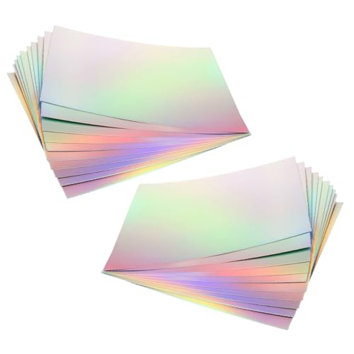 SHINEOFI 20 Blatt Metallischer Holografischer Karton Folienpapier Zum Basteln DIY Scrapbooking – Kartenherstellungsmaterial Für Zuhause Büro Schule von SHINEOFI