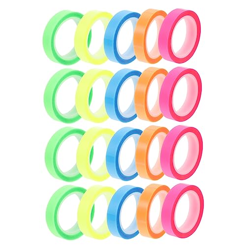 SHINEOFI 20 Rollen wasserfester Index-Aufkleber Lesezeichen fluoreszierendes Klebeband Etikett Streifen farbiges klebeband highlighter tape Büroartikel Seitenmarkierungen das Haustier von SHINEOFI