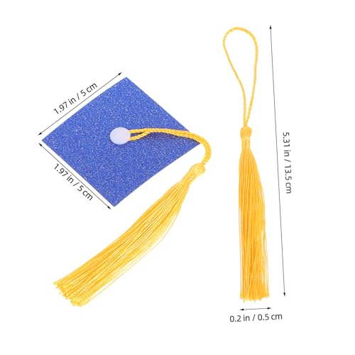 SHINEOFI 20 Satz Teiliges Mini Blaue Doktorhut Kuchenaufsätze aus Lebensmittelechtem Karton Sichere Abschlusskappen Dekoration für Kindergarten Grundschule Highschool und College von SHINEOFI