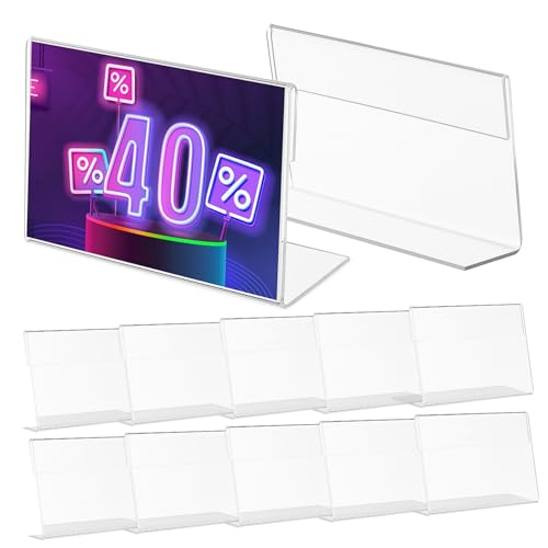 SHINEOFI 20 Stück Acrylpreisständer Förmige Tischkartenhalter Transparent Robust für Veranstaltungen Geschäfte Ausstellungen Stabiler Stand von SHINEOFI