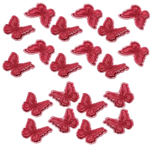 SHINEOFI 20 Stück Bestickte Spitzen Schmetterling Aufnäher Stickerei Applikationen für Frühling Sommer Kleidung Taschen Diy Bastelprojekte Dekorative Modeverzierung von SHINEOFI