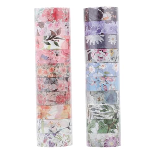 SHINEOFI 20 Stück Blumen Und Washi Tape Briefpapier Aufkleber Papierklebebänder Selber Machen Dekoratives Abdeckband Tragbares Albumband Blumen-klebeband Scrapbook-bänder Japanisches Papier SHINEOFI 20 Stück Blumen Und Washi Tape Briefpapier Aufkleber Papierklebebänder Selber Machen Dekoratives Abdeckband Tragbares Albumband Blumen-klebeband Scrapbook-bänder Japanisches Papier von SHINEOFI