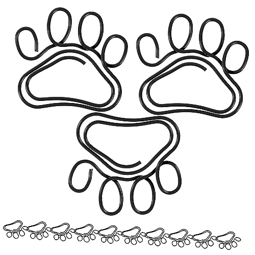 SHINEOFI 20 Stück Cartoon-Büroklammer mit Pfotenabdruck Metallische Papierklammern Lustige Papierklammern Clips Klemmen Whiteboard-Marker Taschentuch Büroklammern lustige Papierclips Black von SHINEOFI