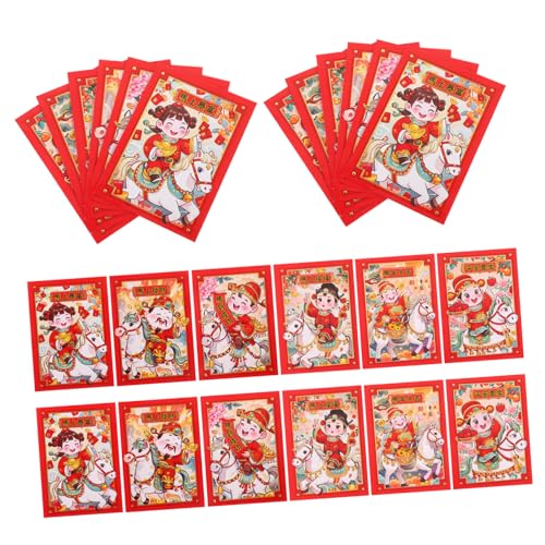 SHINEOFI 20 Stück Chinesische Rote Umschläge Jahr Des Pferdes mit Cartoon-geldgott Motiv Stabile Papierhüllen für Neujahr Hochzeit Geburtstag Frühlingsfest Geschenkumschläge SHINEOFI 20 Stück Chinesische Rote Umschläge Jahr Des Pferdes mit Cartoon-geldgott Motiv Stabile Papierhüllen für Neujahr Hochzeit Geburtstag Frühlingsfest Geschenkumschläge von SHINEOFI