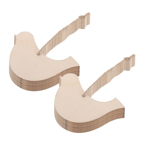 SHINEOFI 20 Stück Hängende Ornamente Aus Holz DIY -holzhandwerk Unfertige Holzscheiben Holzanhänger Selber Machen Unfertige Tierausschnitte Aus Holz Beige von SHINEOFI