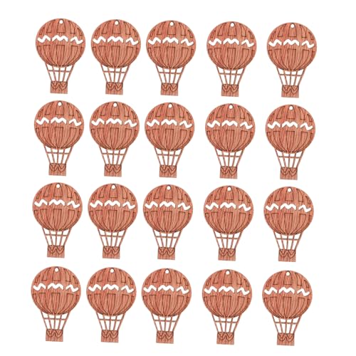 SHINEOFI 20 Stück Holz Heißluftballon Ausschnitt DIY Bastelornamente Unbehandelte Holzstücke Rustikale Scheiben Verzierung Für Heimdekoration Partydekoration von SHINEOFI