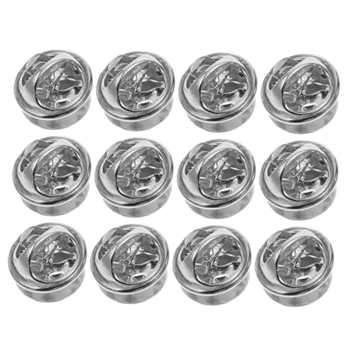SHINEOFI 20 Stück Pin Rückseiten aus Edelstahl Sichere Verschlüsse für Anstecknadeln DIY Schmuckherstellung Glatter Mechanismus Vielseitig für Broschen Revers und Namensschilder Geeignet von SHINEOFI