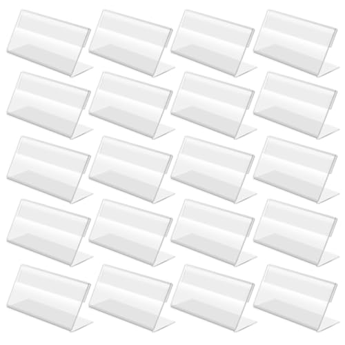 SHINEOFI 20 Stück Preisschildhalter aus Klarem Acryl Transparenter Etikettenständer für Supermarkt Büro Laden Vielseitiger Preisschild-aufsteller für Tisch und Regal SHINEOFI 20 Stück Preisschildhalter aus Klarem Acryl Transparenter Etikettenständer für Supermarkt Büro Laden Vielseitiger Preisschild-aufsteller für Tisch und Regal von SHINEOFI