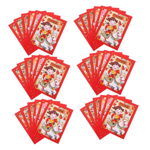 SHINEOFI 20 Stück Rote Umschläge Jahr Des Pferdes Riesen Cartoon Design Chinesische Neujahr Hong Bao Traditionelle Geldumschläge Für Frühlingsfest Geburtstag Hochzeit von SHINEOFI