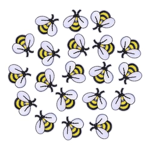 SHINEOFI 20 Stück Teiliges Cartoon Bienen Stickerei Applikationen Bestickte Aufnäher zum Aufnähen und Aufbügeln Dekorative Stoffpatches für Kleidung Jeans Taschen und DIY Modeakzente SHINEOFI 20 Stück Teiliges Cartoon Bienen Stickerei Applikationen Bestickte Aufnäher zum Aufnähen und Aufbügeln Dekorative Stoffpatches für Kleidung Jeans Taschen und DIY Modeakzente von SHINEOFI