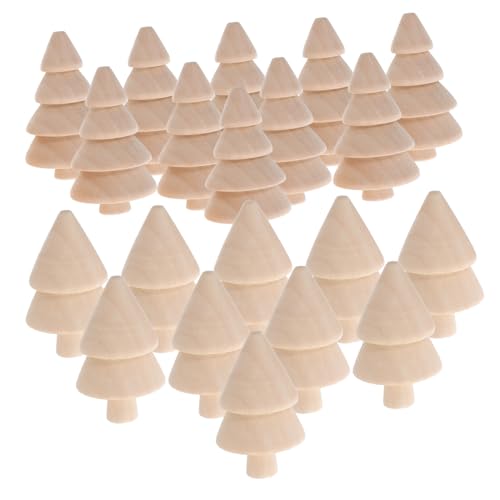 SHINEOFI 20 Stück Teiliges DIY Holz Weihnachtsbaum Unlackiert zum Bemalen Holzfiguren für Kreative Weihnachtsdekoration Handliche Tisch-deko aus Naturbelassenem Holz Rustikaler Landhausstil von SHINEOFI