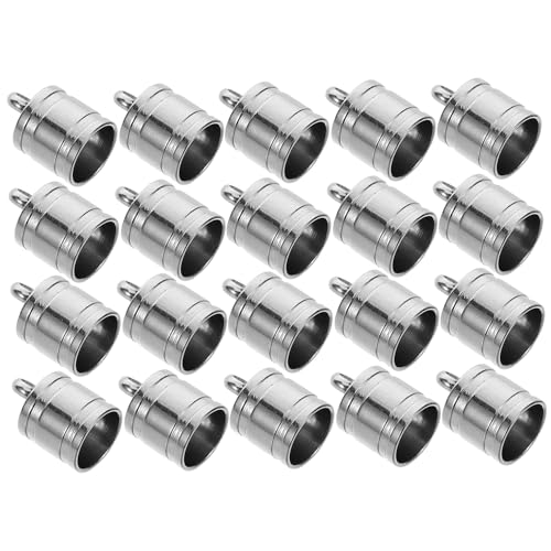 SHINEOFI 20 Stück Teiliges Edelstahl Schmuck Endkappen für Lederband Kordeln Robuste Perlenkappen für Armband Halskette DIY Schmuckherstellung Hautfreundlich und Vielseitig Einsetzbar von SHINEOFI