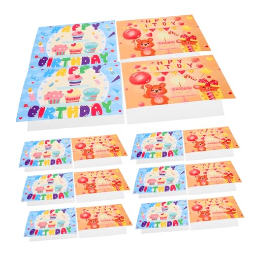 SHINEOFI 20 Stück Teiliges Geburtstagskarten-set mit Handgezeichneten Motiven Klappkarten für Lustige und Liebevolle Grußkarten für Jungen und Mädchen Inklusive Umschläge Kreative Dankes von SHINEOFI