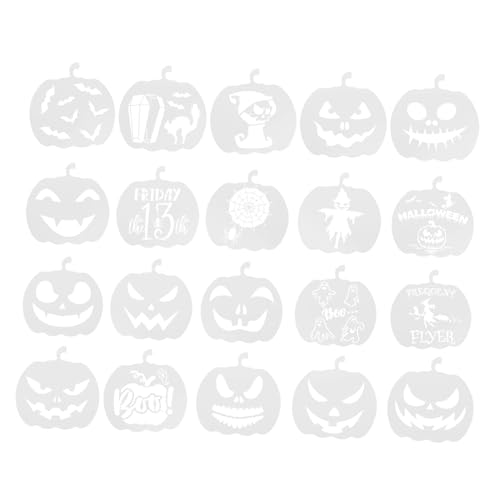SHINEOFI 20 Stück Teiliges Halloween Malschablonen Wiederverwendbarem Pet Material Vielseitige Kürbis Ausdrucks Schablonen für Malerei Stoffgestaltung Scrapbooking und Wanddekoration SHINEOFI 20 Stück Teiliges Halloween Malschablonen Wiederverwendbarem Pet Material Vielseitige Kürbis Ausdrucks Schablonen für Malerei Stoffgestaltung Scrapbooking und Wanddekoration von SHINEOFI