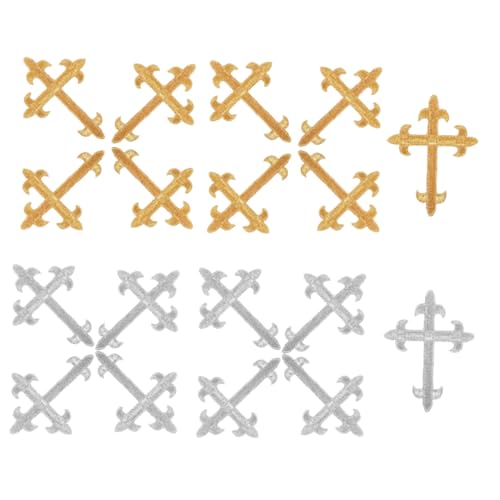SHINEOFI 20 Stück Teiliges Kreuz Besticktes Bügelbild mit Pailletten Waschbeständig und Langlebig DIY Applikationen für Kleidung Jacken Rucksäcke Goldene und Silberne Kreuz Patches SHINEOFI 20 Stück Teiliges Kreuz Besticktes Bügelbild mit Pailletten Waschbeständig und Langlebig DIY Applikationen für Kleidung Jacken Rucksäcke Goldene und Silberne Kreuz Patches von SHINEOFI