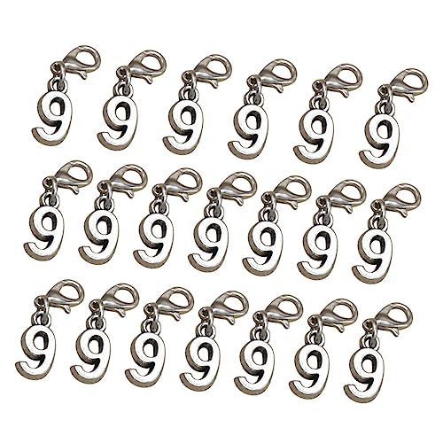 SHINEOFI 20 Stück Teiliges Legierungs Pendels mit Hummer Verschluss für Diy Arabische Ziffern Charms Schmuckherstellungszubehör für Ohrringe und Armbänder von SHINEOFI