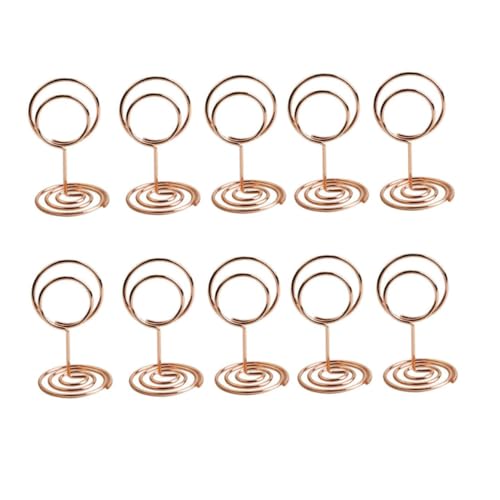 SHINEOFI 20 Stück Teiliges Metall Memo Clips mit Sockel Elegante Tischkartenhalter und Notizklammern in Roségold für Hochzeit Büro und Partydekoration Vielseitig als Fotohalter und von SHINEOFI