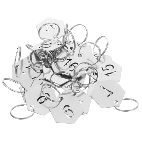 SHINEOFI 20 Stück Teiliges Nummerierte Edelstahl-schlüsselanhänger mit Schlüsselring Sechseckige Metallnummernschilder Wetterfeste Markierungen für Spinde Schlüssel Inventarorganisation SHINEOFI 20 Stück Teiliges Nummerierte Edelstahl-schlüsselanhänger mit Schlüsselring Sechseckige Metallnummernschilder Wetterfeste Markierungen für Spinde Schlüssel Inventarorganisation von SHINEOFI