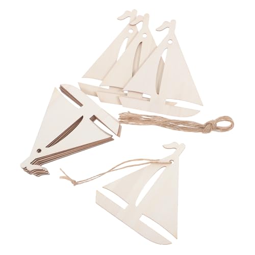 SHINEOFI 20 Stück Teiliges Set Holz Segelboot Ausschnitte Unvollendete Holzornamente mit Seil für Diy Handwerk Party Dekoration Natürliche Holzmaterialien für Kreative SHINEOFI 20 Stück Teiliges Set Holz Segelboot Ausschnitte Unvollendete Holzornamente mit Seil für Diy Handwerk Party Dekoration Natürliche Holzmaterialien für Kreative von SHINEOFI