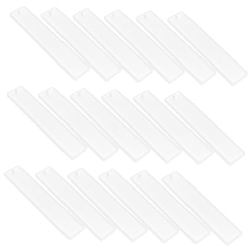SHINEOFI 20 Stück Teiliges Silikon Lesezeichen Formen Flexible Rechteckige Gießform für Epoxidharz DIY Bastelprojekte Langlebige Silikonmould für Personalisierte Schmuckanhänger für Schule von SHINEOFI