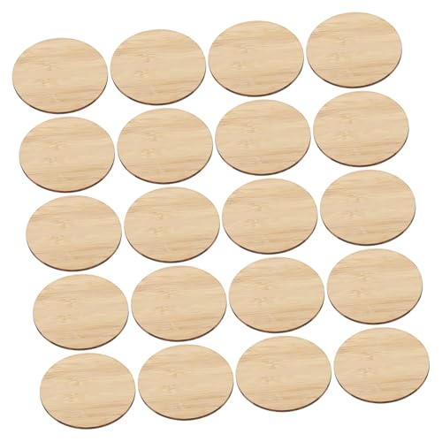 SHINEOFI 20 Stück Teiliges Unbehandelte Runde Bambusplatten Ø Natürliche DIY Malunterlage für Bambus Holzscheiben Basteln Handwerk Erwachsene von SHINEOFI