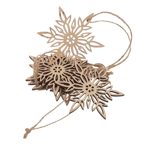 SHINEOFI 20 Stück Teiliges Unvollendeter Holz-schneeflockenornamente Bemalbare DIY-holzscheiben Robuste Schneeflocken-holzhänger Weihnachtsbaumschmuck-Dekoration für Festliche von SHINEOFI