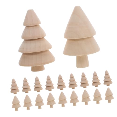 SHINEOFI 20 Stück Teiliges Weihnachtsbaum Bemalen Unbehandelte Tischdeko aus Holz DIY Bastelfiguren für Individuelle Festtagsgestaltung und Vielseitige Weihnachtsdekoration von SHINEOFI