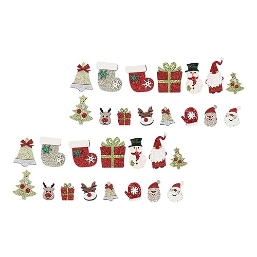 SHINEOFI 20 Stück Teiliges Weihnachtsstoff Patch mit Bunten Applikationen DIY Nähornamente für Kleidung Hüte und Schuhe Verschiedene Muster zum Aufbessern und Dekorieren von SHINEOFI