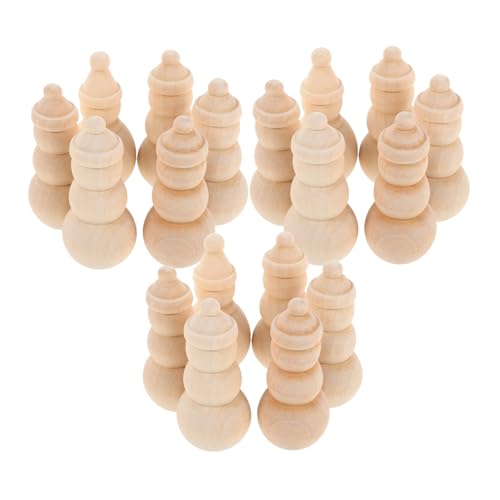 SHINEOFI 20 Stück Unbemalte Holzschneemänner Diy Mini Holzfiguren für Kreative Malprojekte für Weihnachtsdekoration und Kinderhandwerk von SHINEOFI
