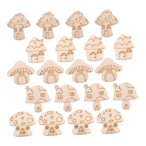 SHINEOFI 20 Stück Unlackierte Holzscheiben für Diy Projekte Natürliche Pilz Holzscheiben zum Bemalen Basteln und Dekorieren Vielseitige Holzverzierungen für Kreative Gestaltung von SHINEOFI